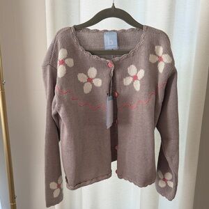 bella bliss Brown Floral Kids Sweater
